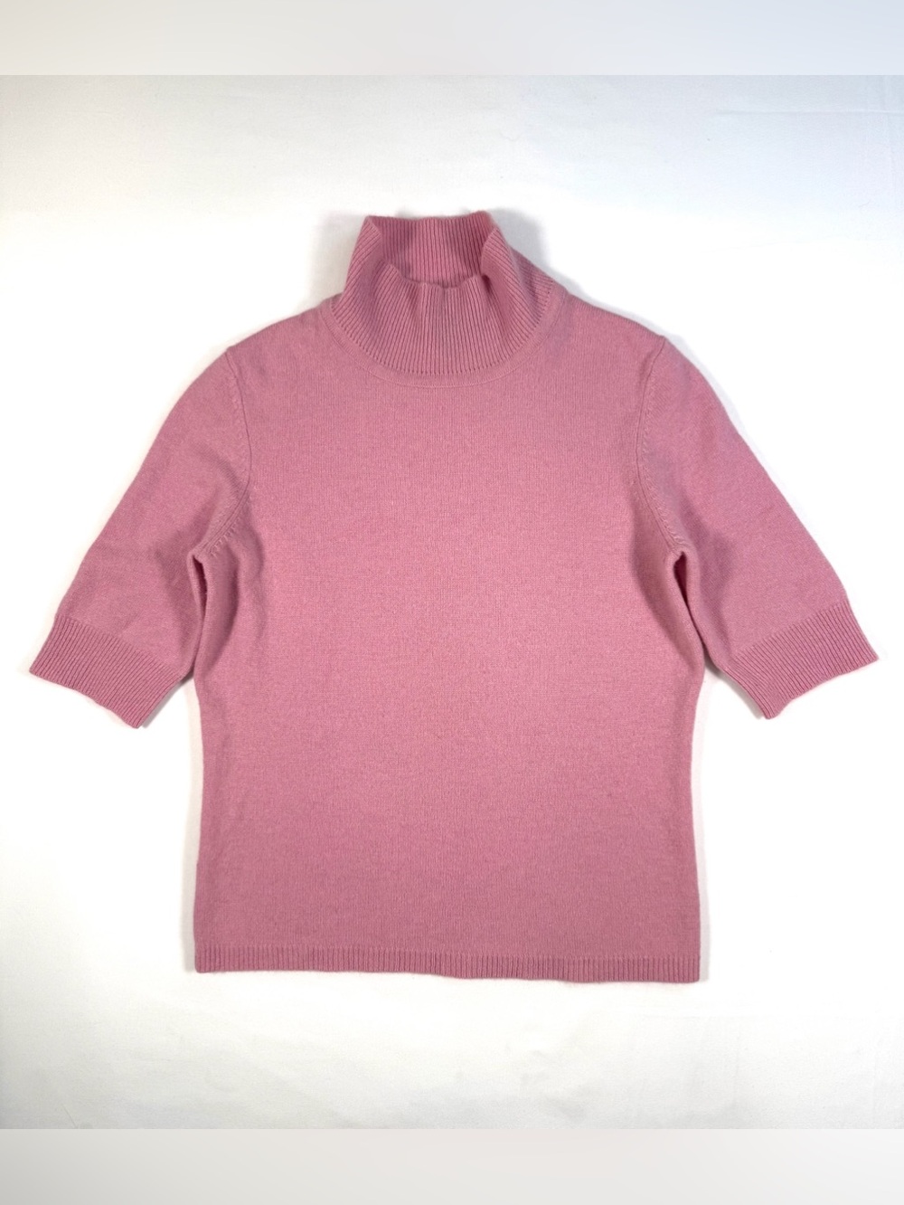 ANN TAYLOR Women’s S‎ Cashmere Short Sleeve Turtleneck Sweater Luxury Soft Girl